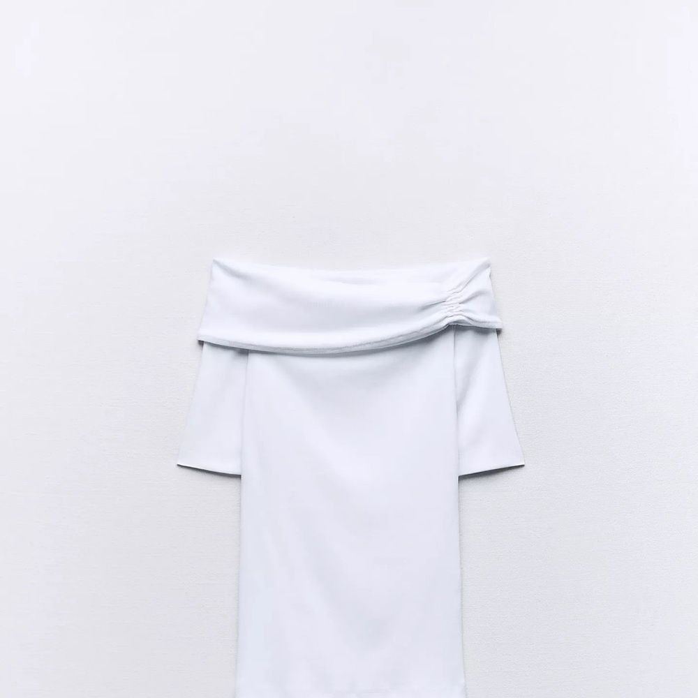 Zara Ribbed White Top
